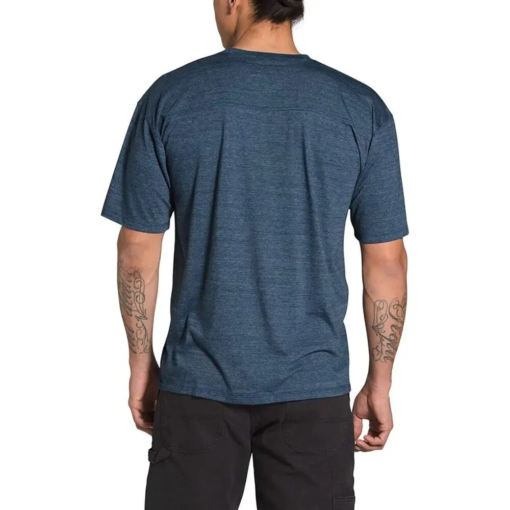 The North Face Logo Tee Shirt Men’s Small Heather Blue Crew Neck Short Sleeve